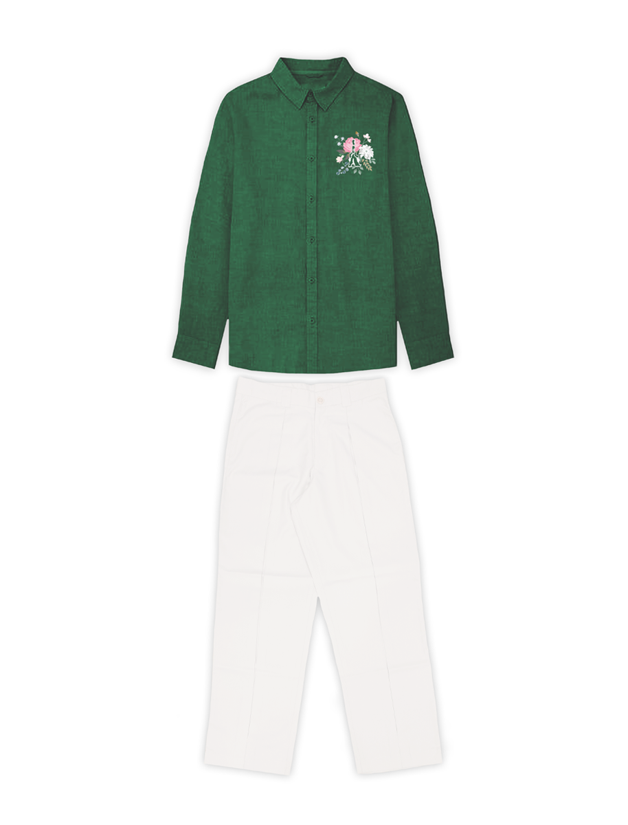 HARA COTTON SHIRT WITH PLEATED PANTS