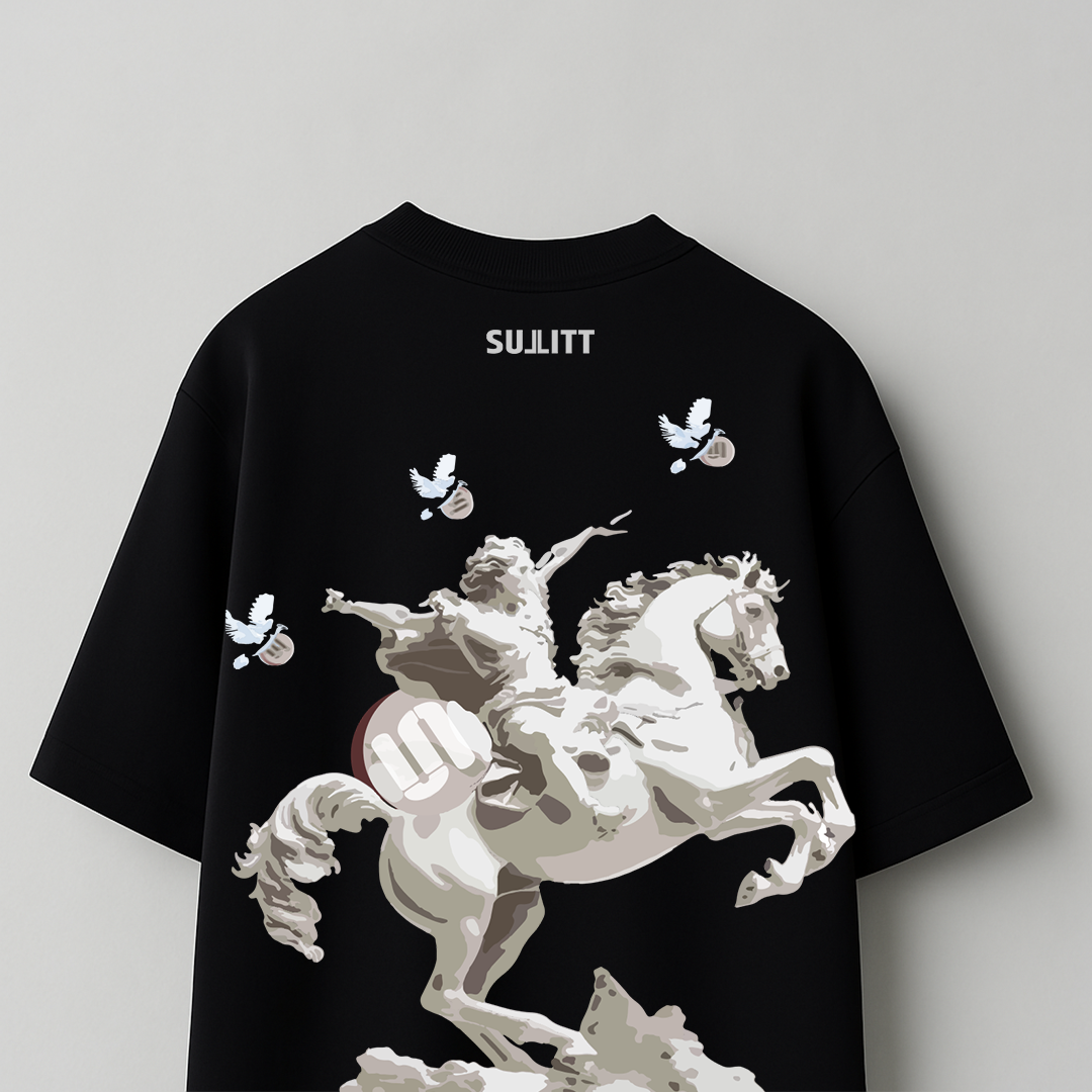 MIGHTY HORSE BLACK OVERSIZED T-SHIRT