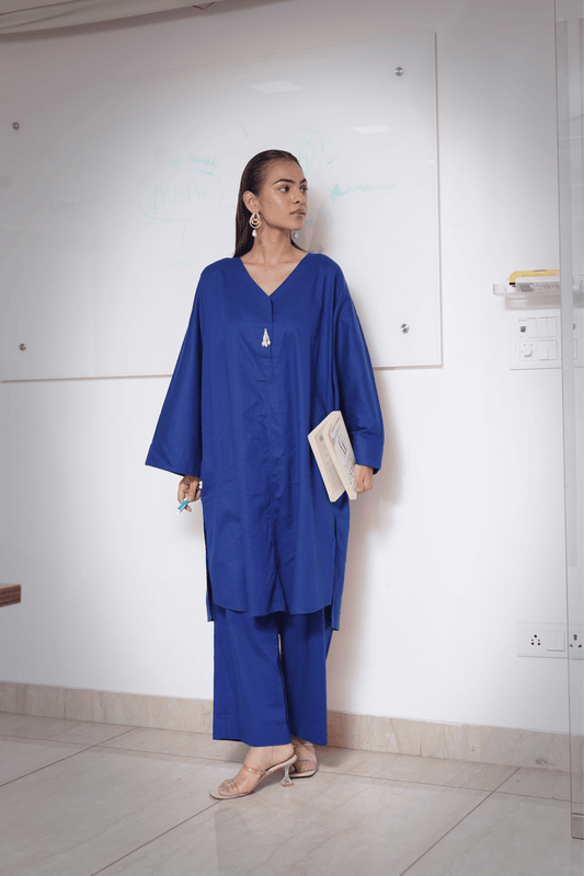 Royal Blue Lawn long co-ord set