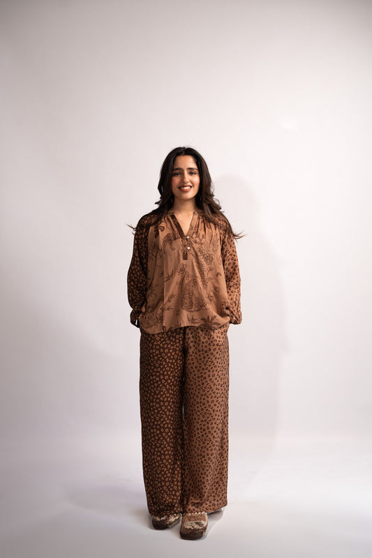 Safari balloon sleeve top + Pants