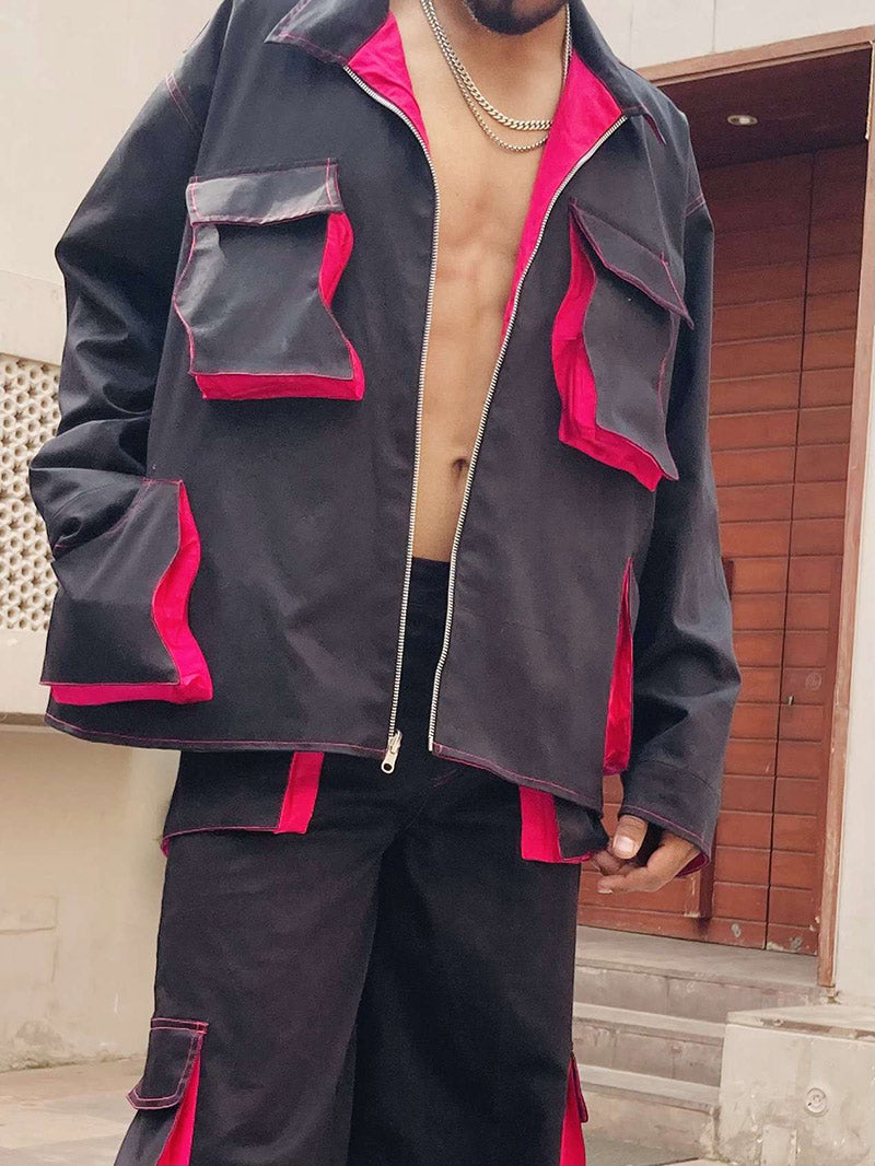 kid's river black jacket-pants set