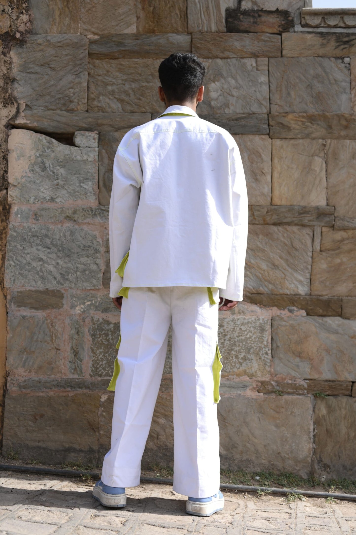 kid's river white jacket-pants set