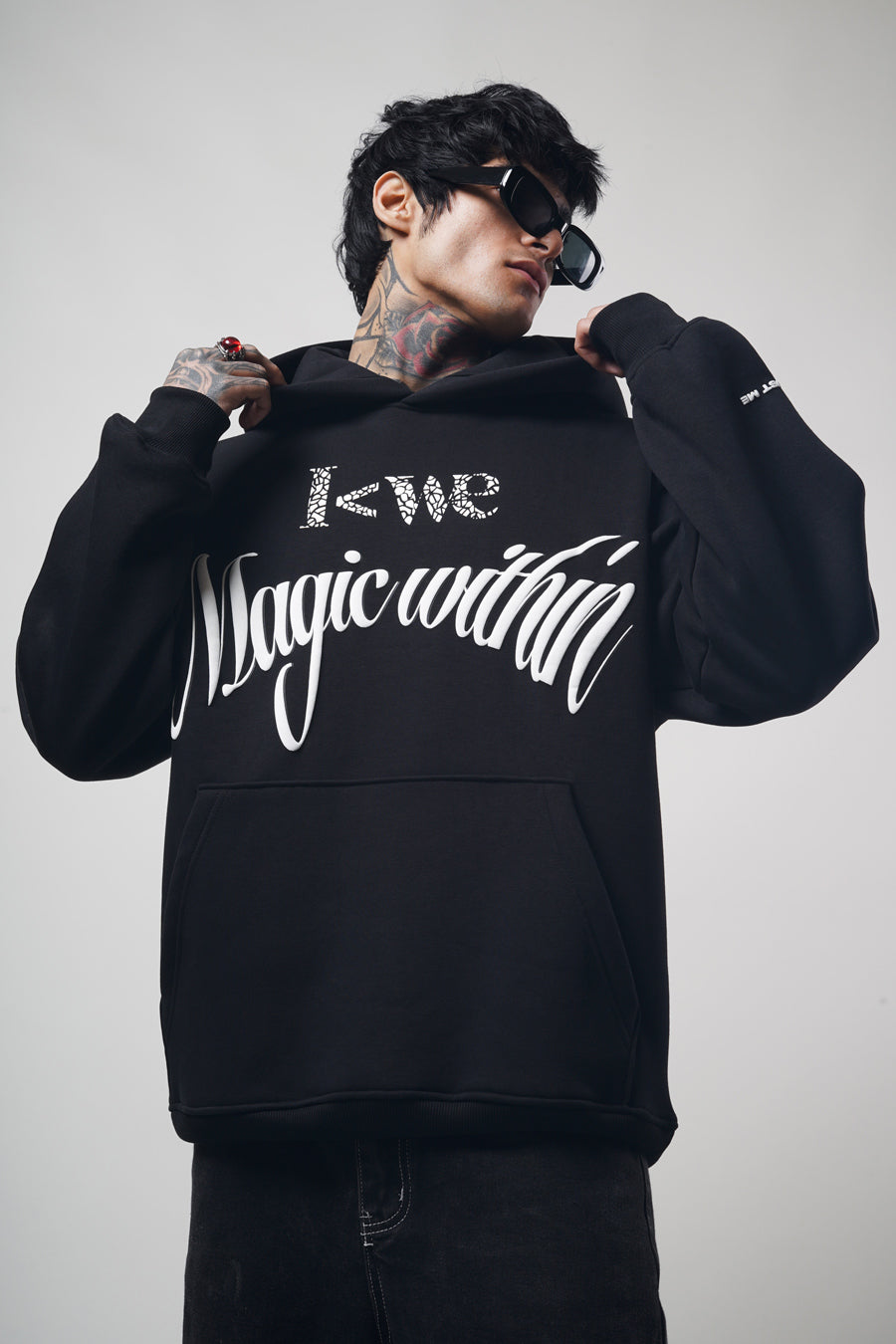 Magic Within Black Hoodie - Motivational Streetwear Hoodie