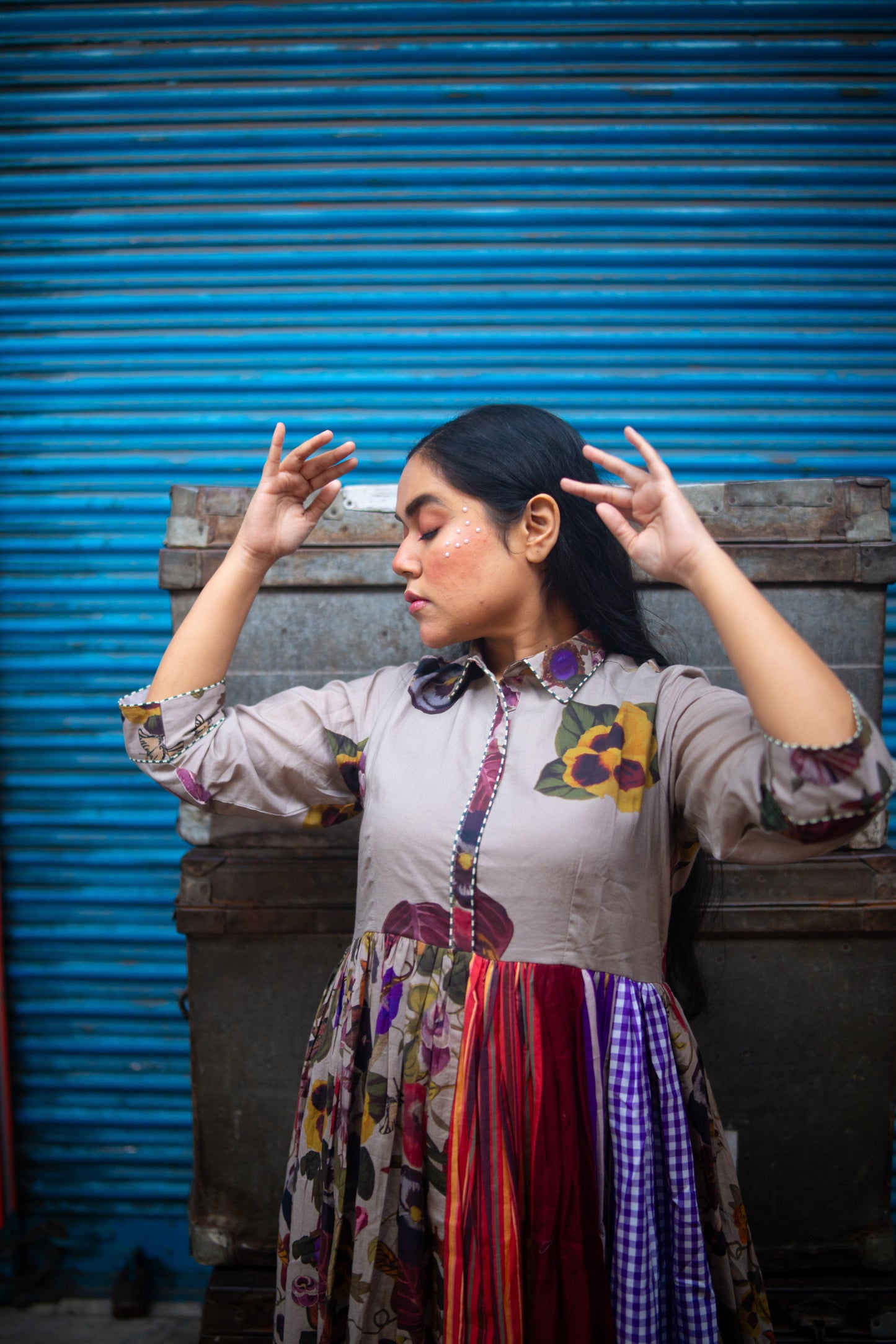 Multicolor Cotton Printed Dress