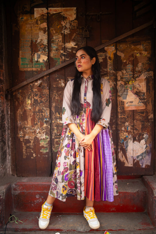 Multicolor Cotton Printed Dress