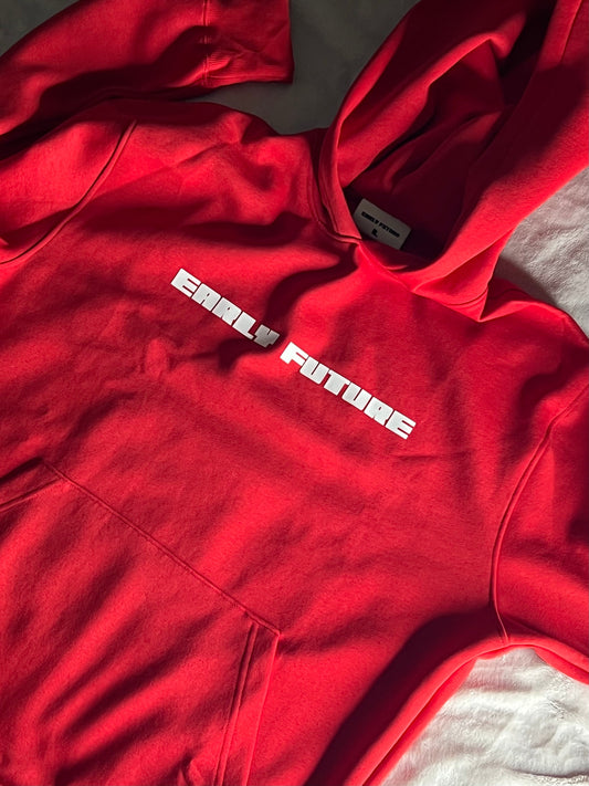 Red "NECESSARY" Hoodie.