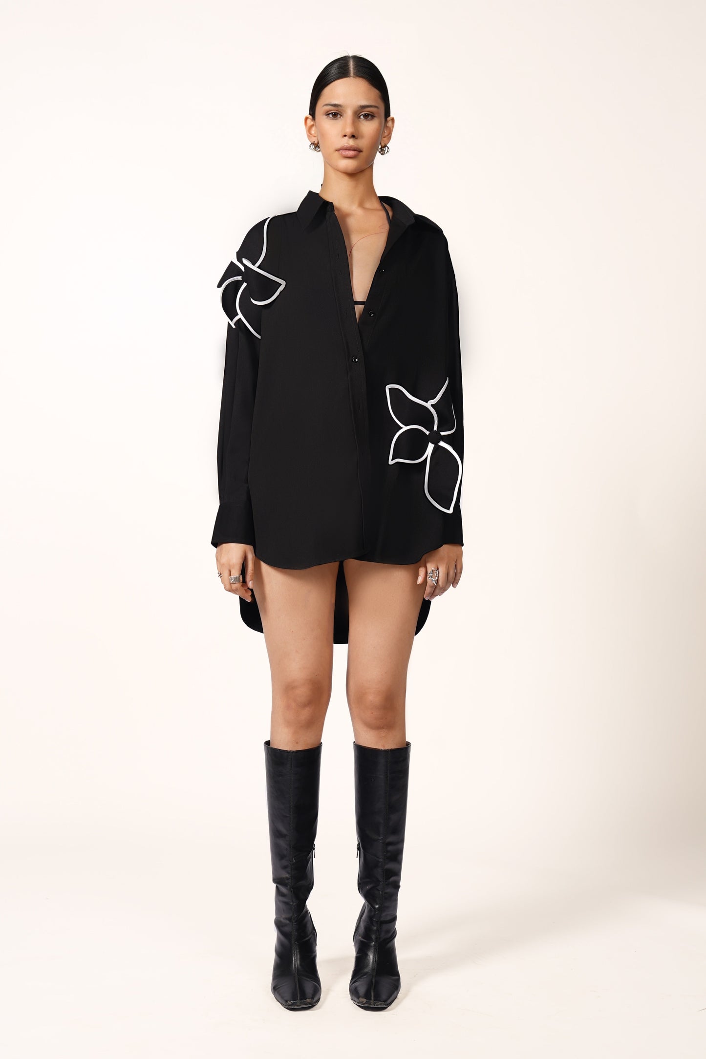 FLOWER SHIRT IN BLACK