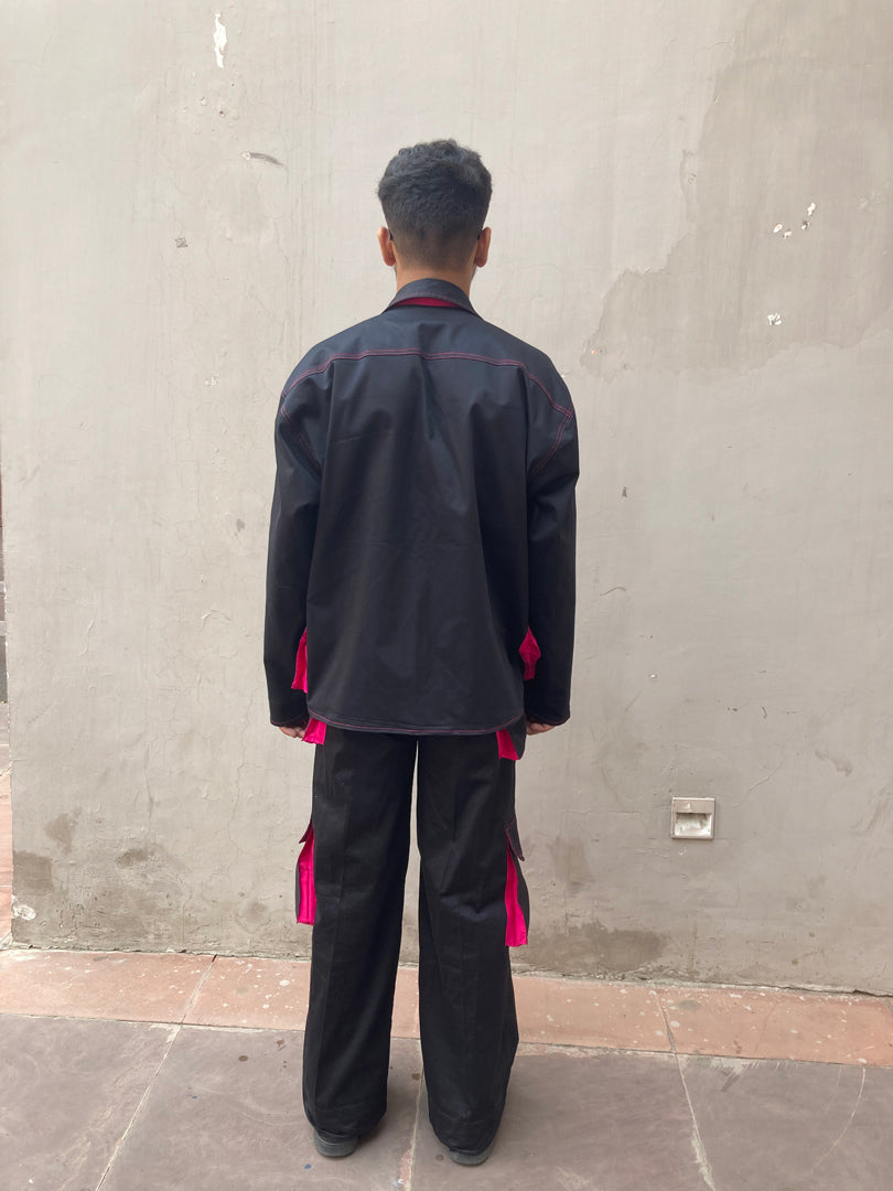 kid's river black jacket-pants set