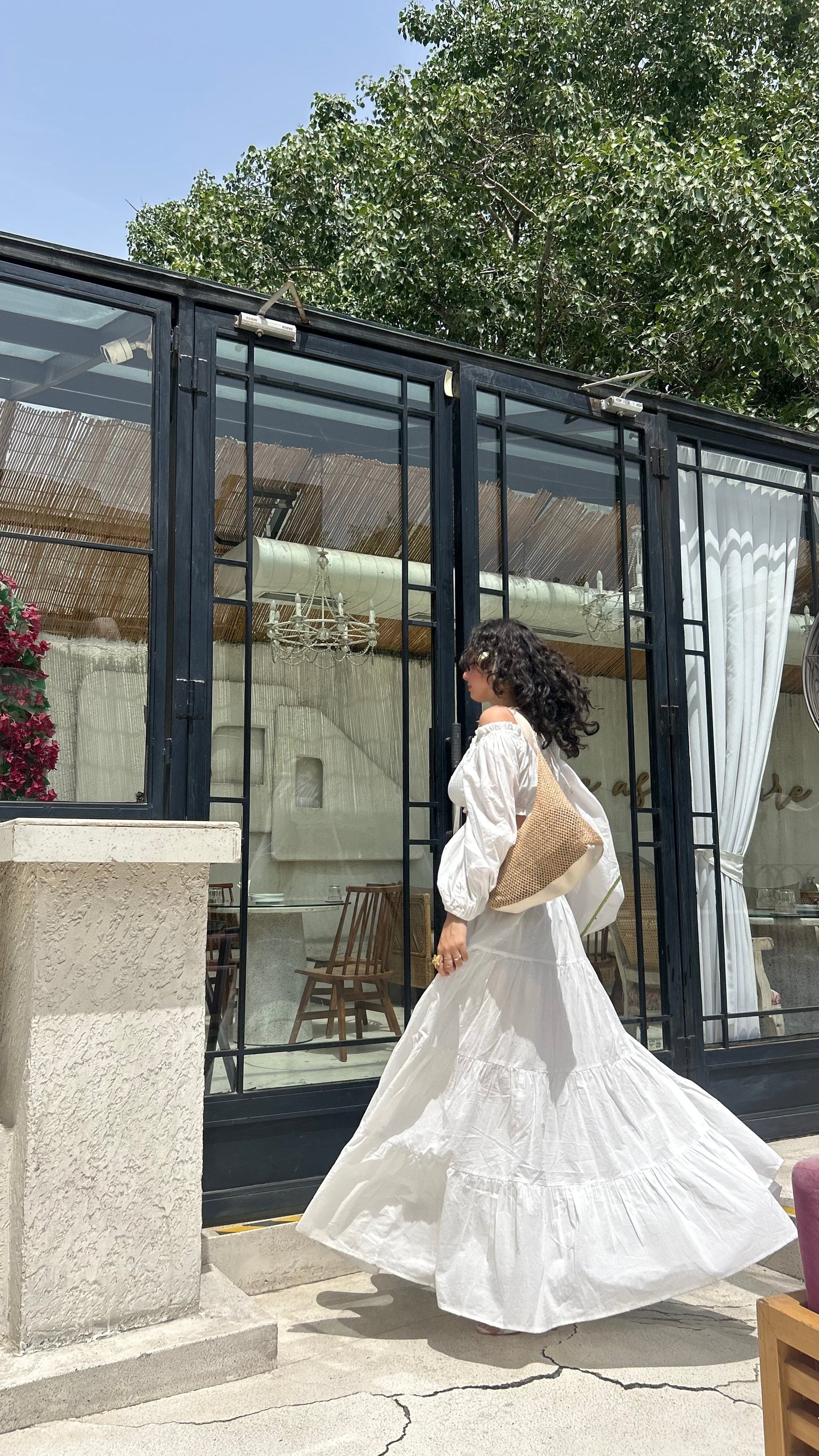 White Off-Shoulder Co-ord Set