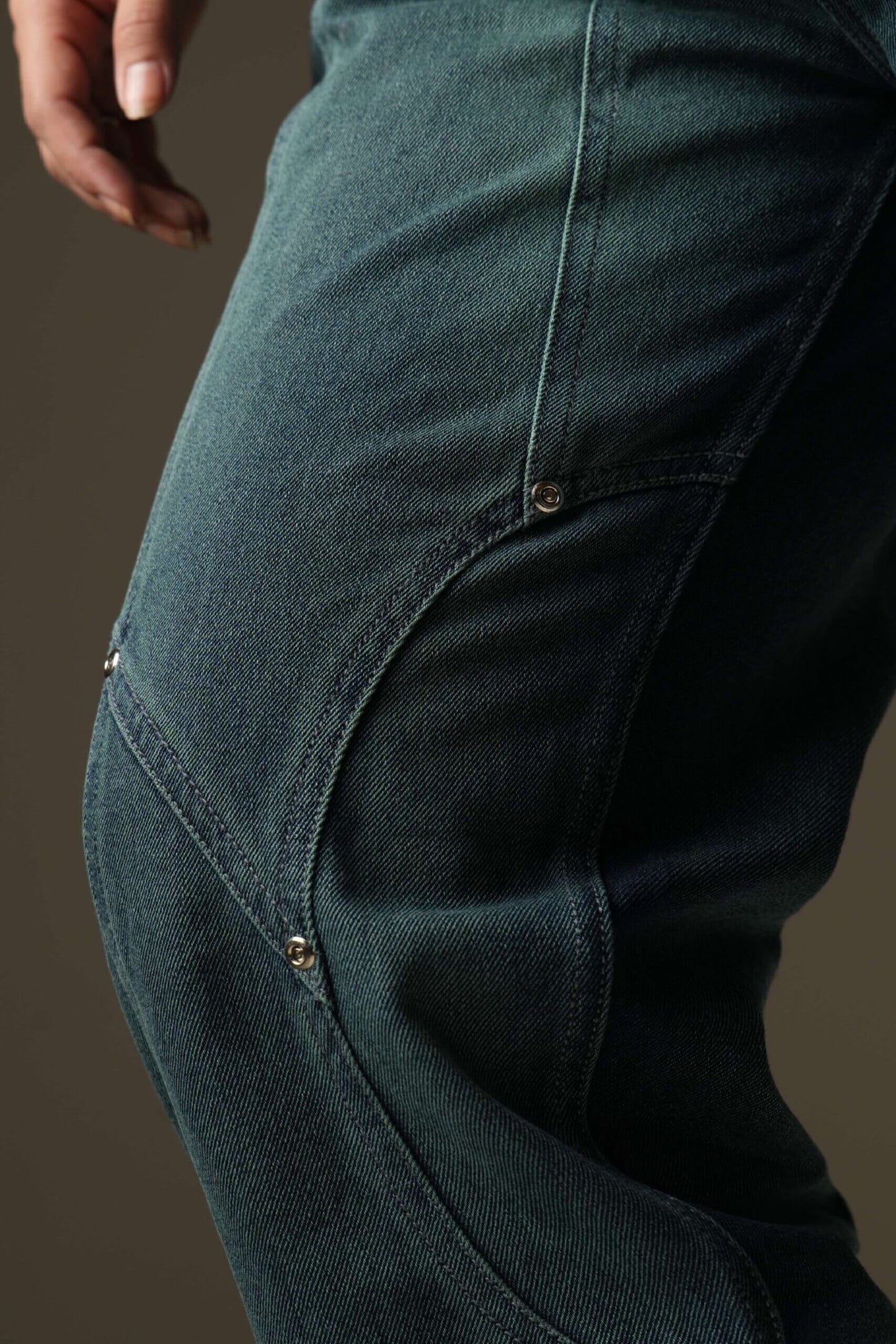 Washed Panelled Straight Fit Organic Cotton Jeans