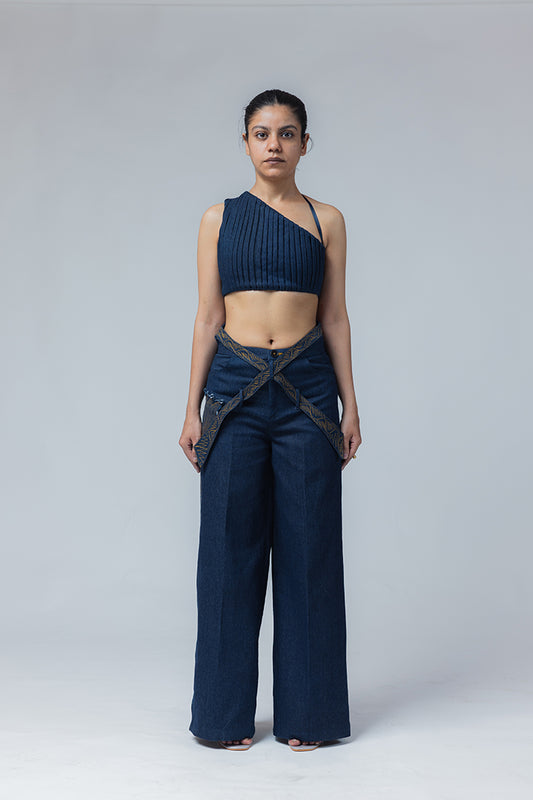FEEL THE BEAT TOP-JEANS SET (BLUE DENIM)