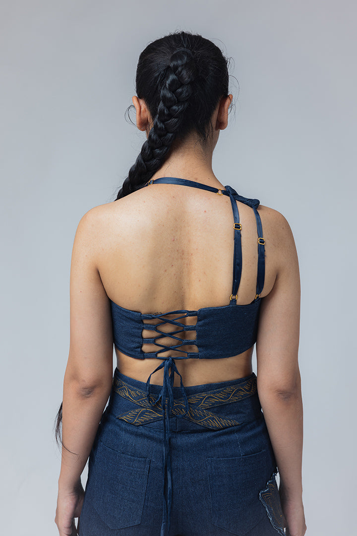 FLOWER FOR A LIT LADY (BLUE DENIM)