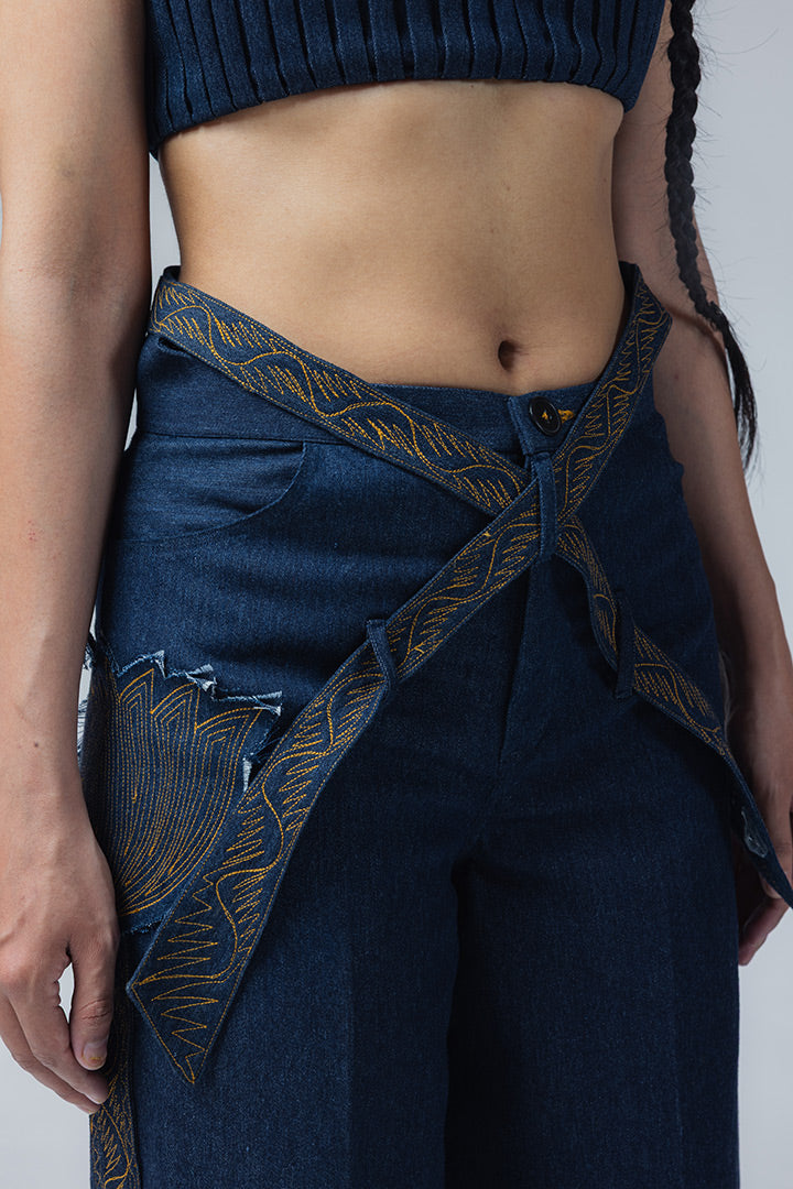 FLOWER FOR A LIT LADY (BLUE DENIM)