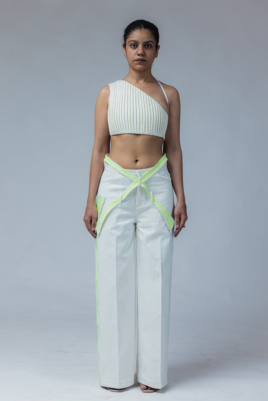 FEEL THE BEAT TOP-JEANS SET (OFF-WHITE)
