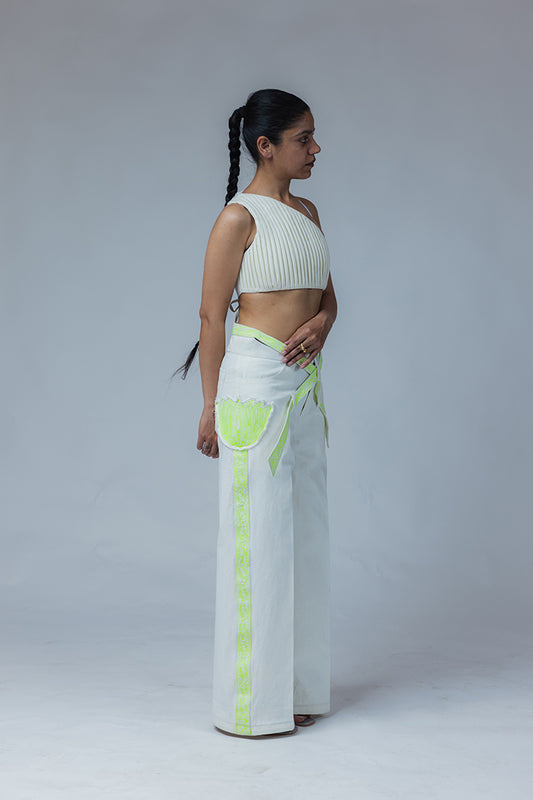 FLOWER FOR A LIT LADY JEANS (OFF-WHITE)