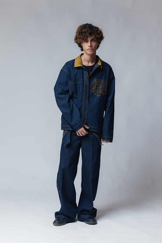 MAYAJAAL BLUE DENIM JACKET-JEANS SET
