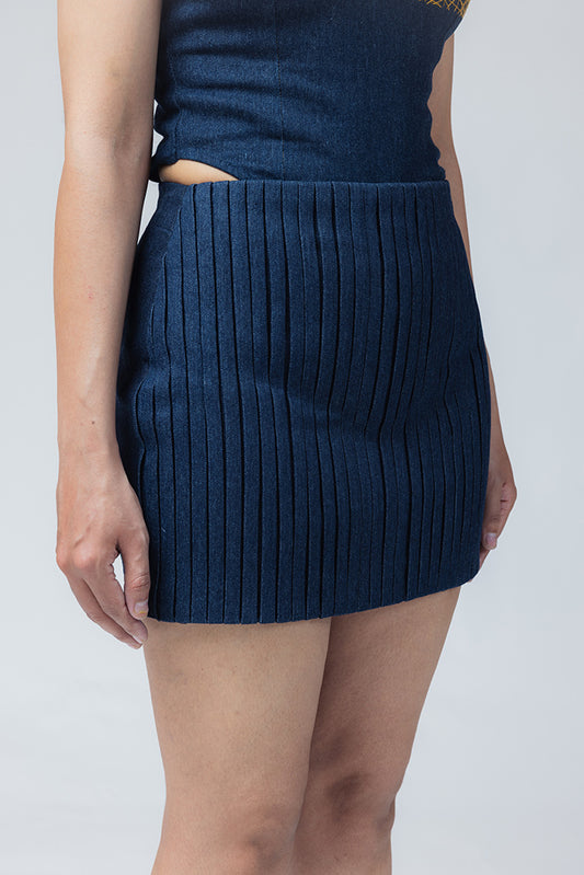 feel the beat skirt blue denim