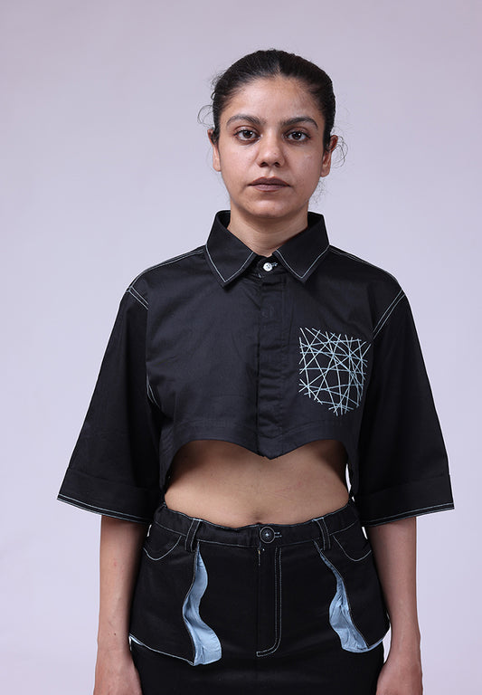 jaal crop shirt black