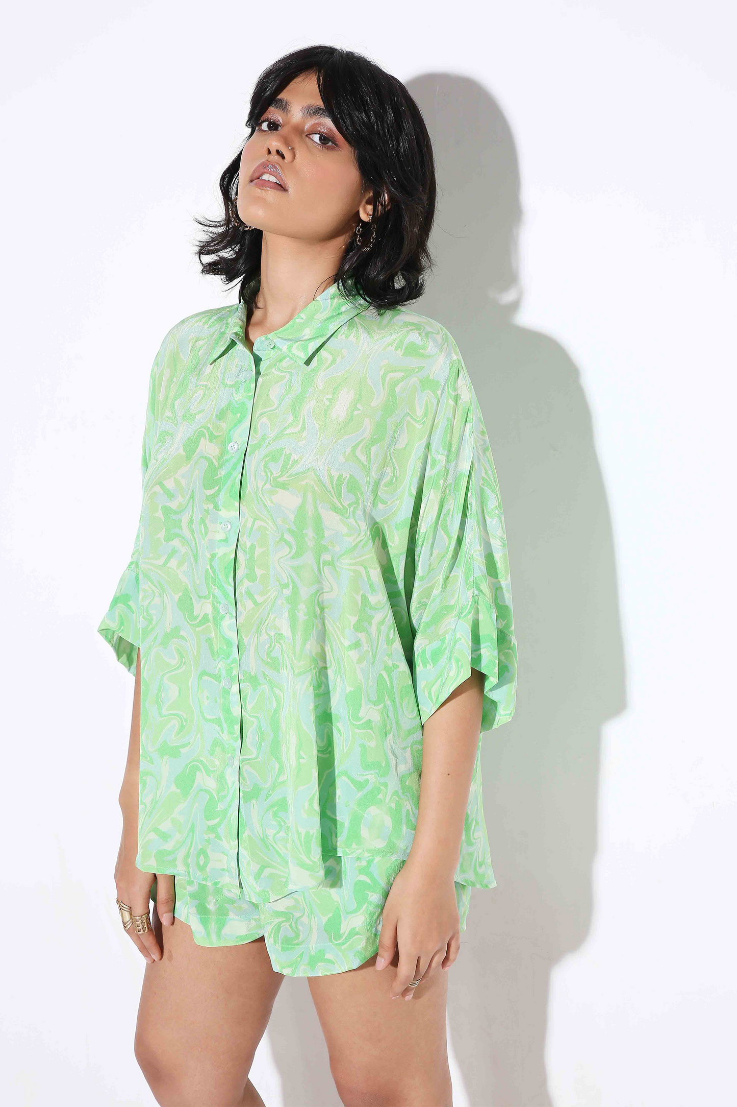 Relaxed Fit Long Shirt - Print-Shirt - Monokrom