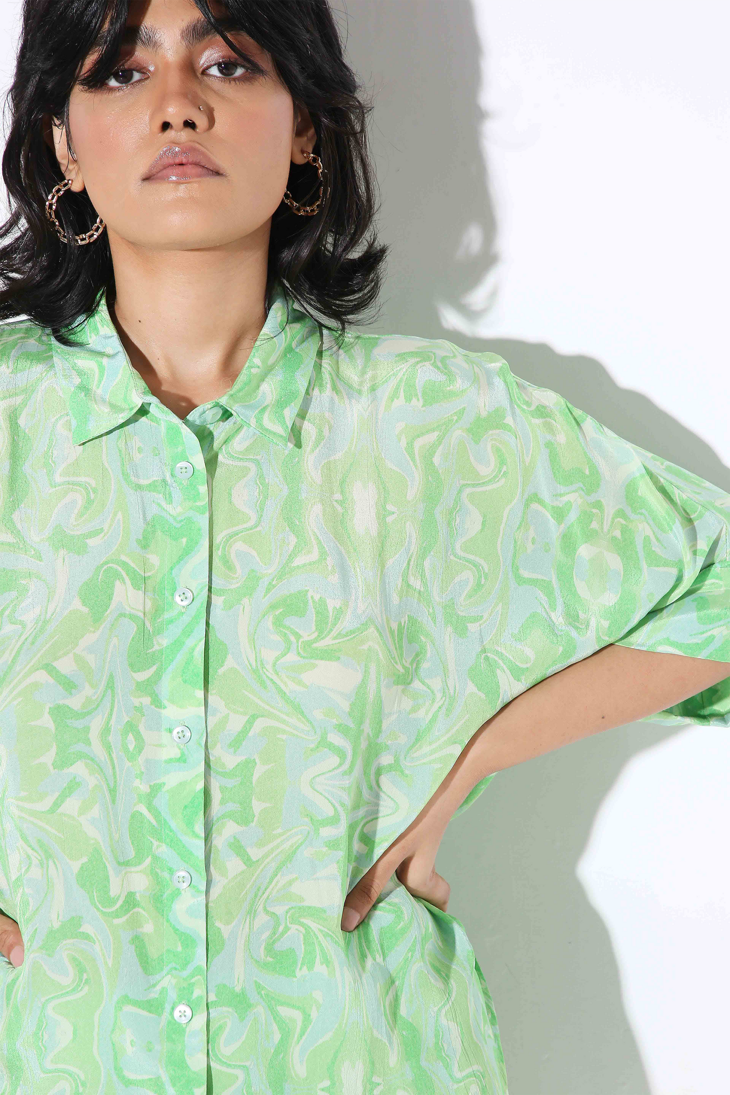 Relaxed Fit Long Shirt - Print-Shirt - Monokrom