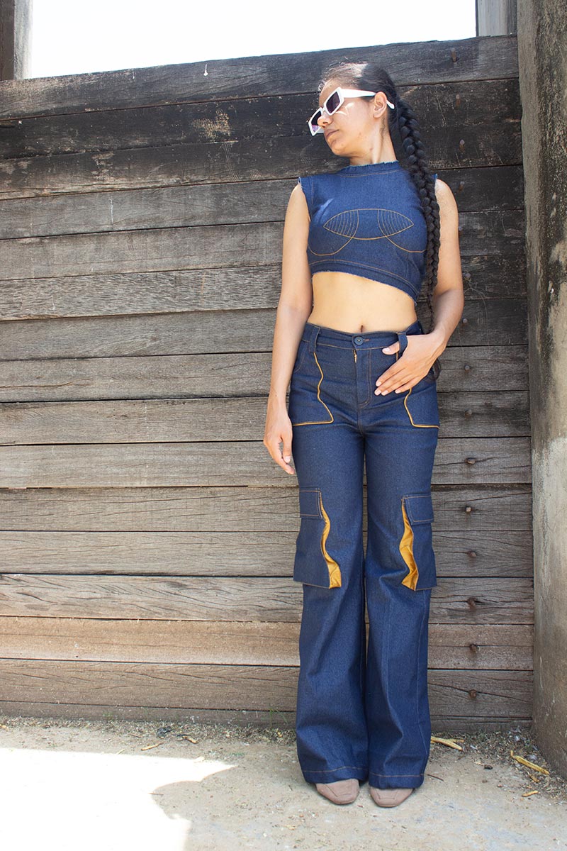 that eye set dark blue denim
