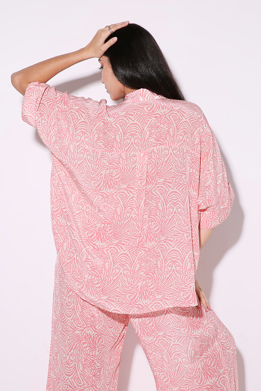 Relaxed Fit Long Shirt - Forest Pop-Shirt - Monokrom