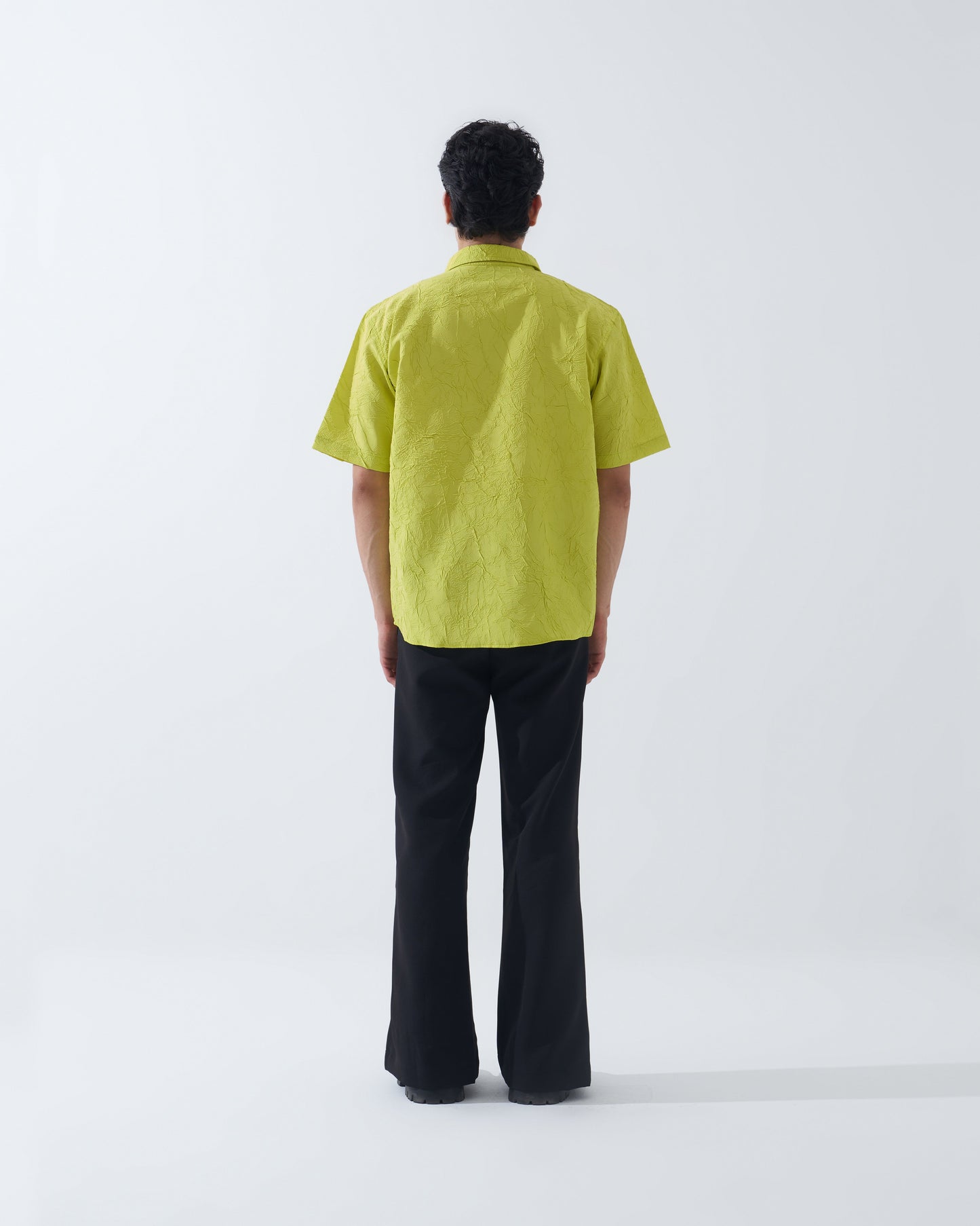 CRINKLED NEON GREEN SHIRT