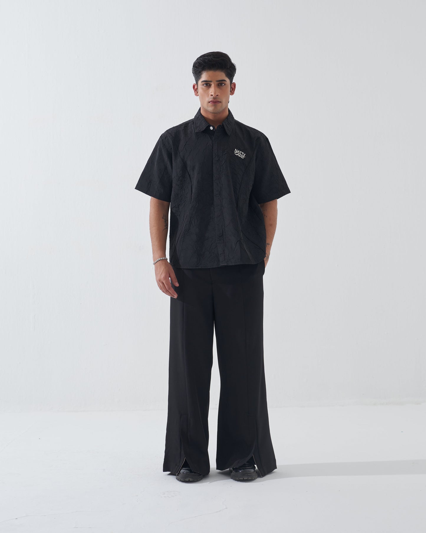 CRINKLED BLACK SHIRT