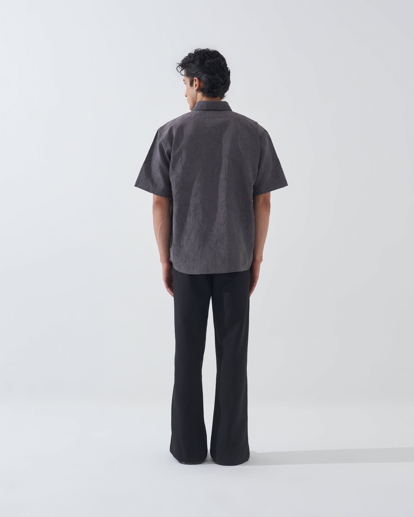 CRINKLED DARK GREY SHIRT