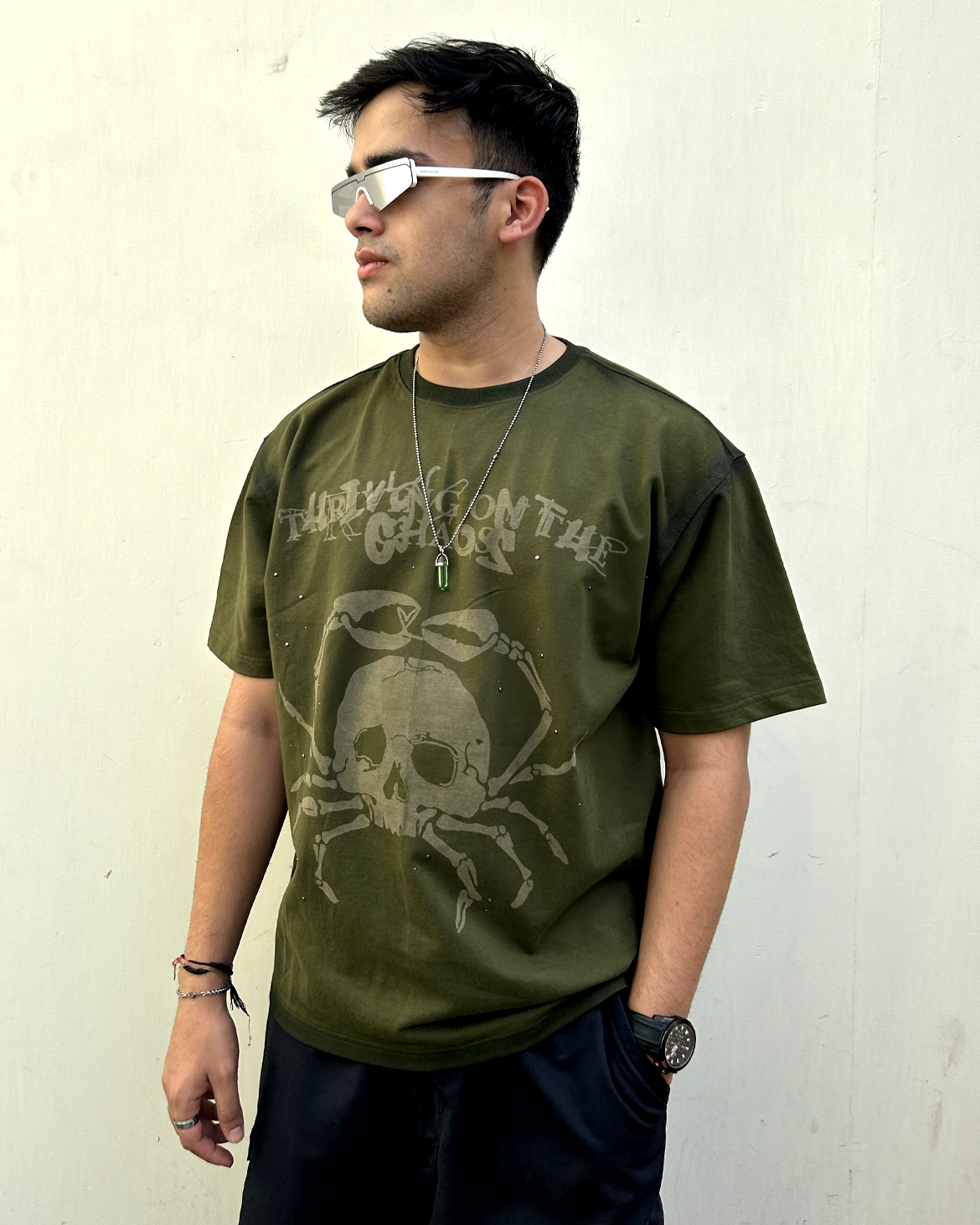 Unisex CHAOS TEE - OLIVE