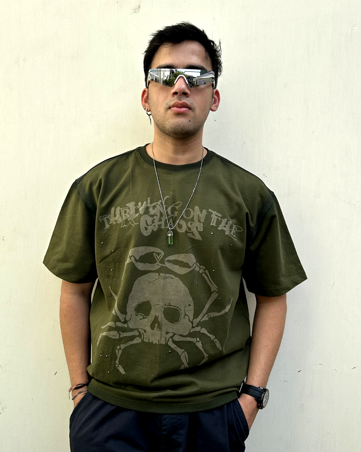 Unisex CHAOS TEE - OLIVE