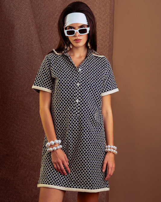 THE WHITE NAVY DRESS