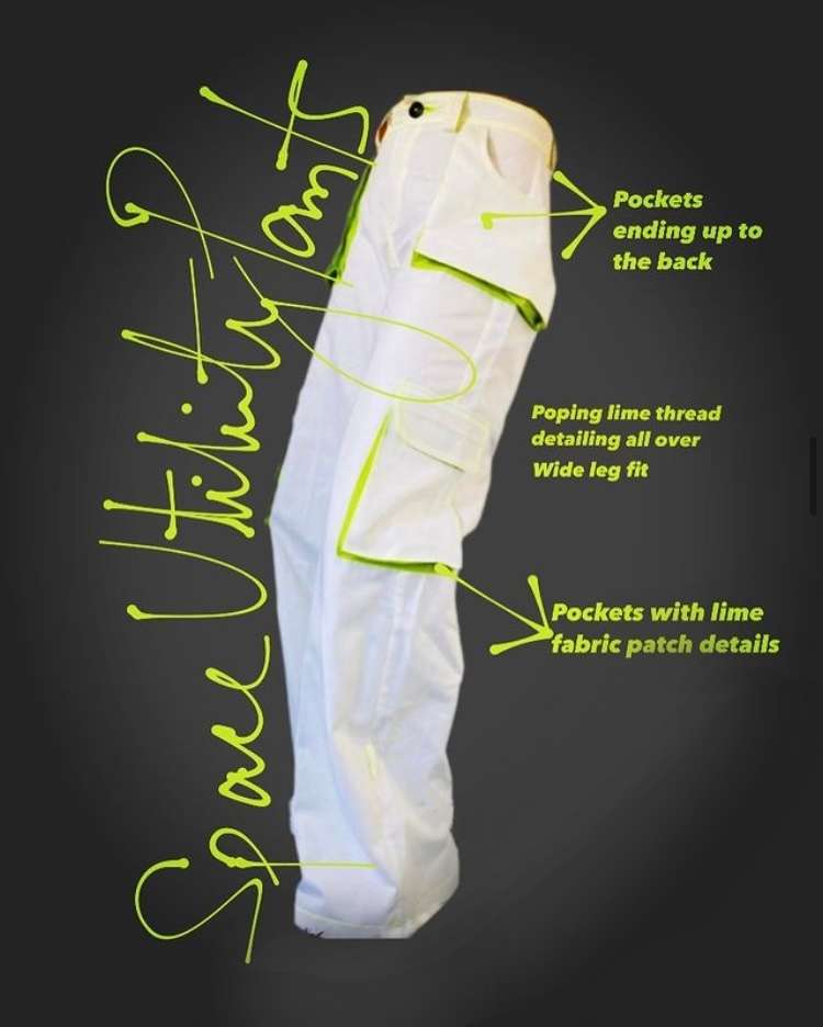 space utility pants white