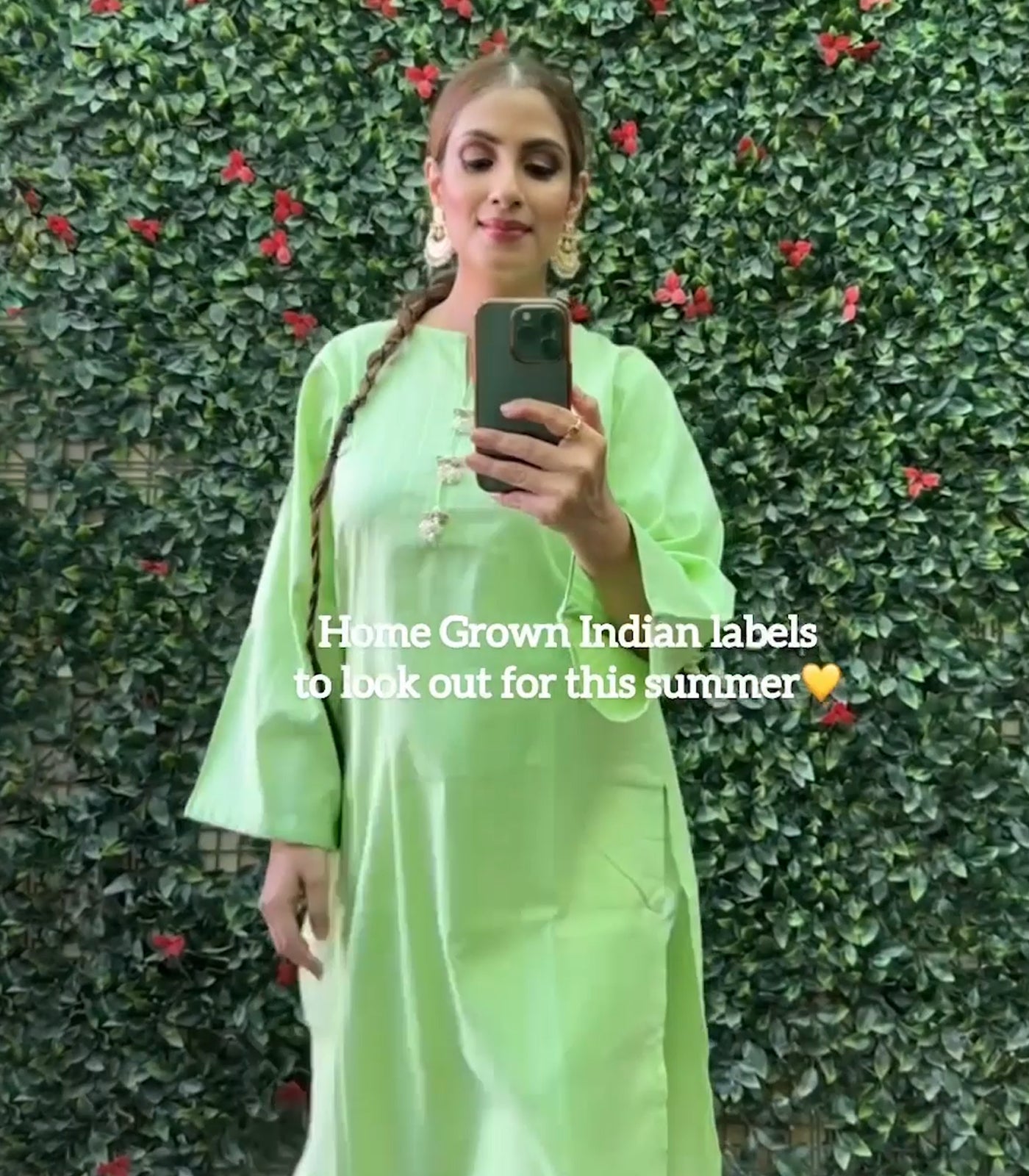 Parrot green lawn kurta