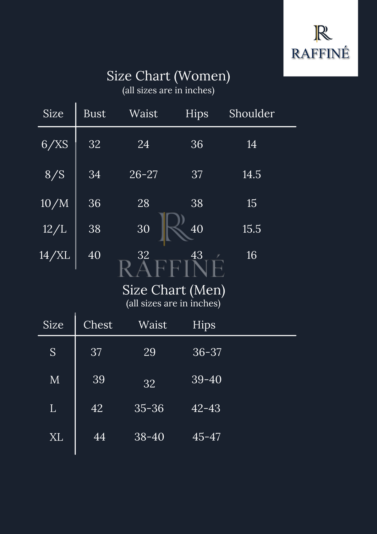 Size chart