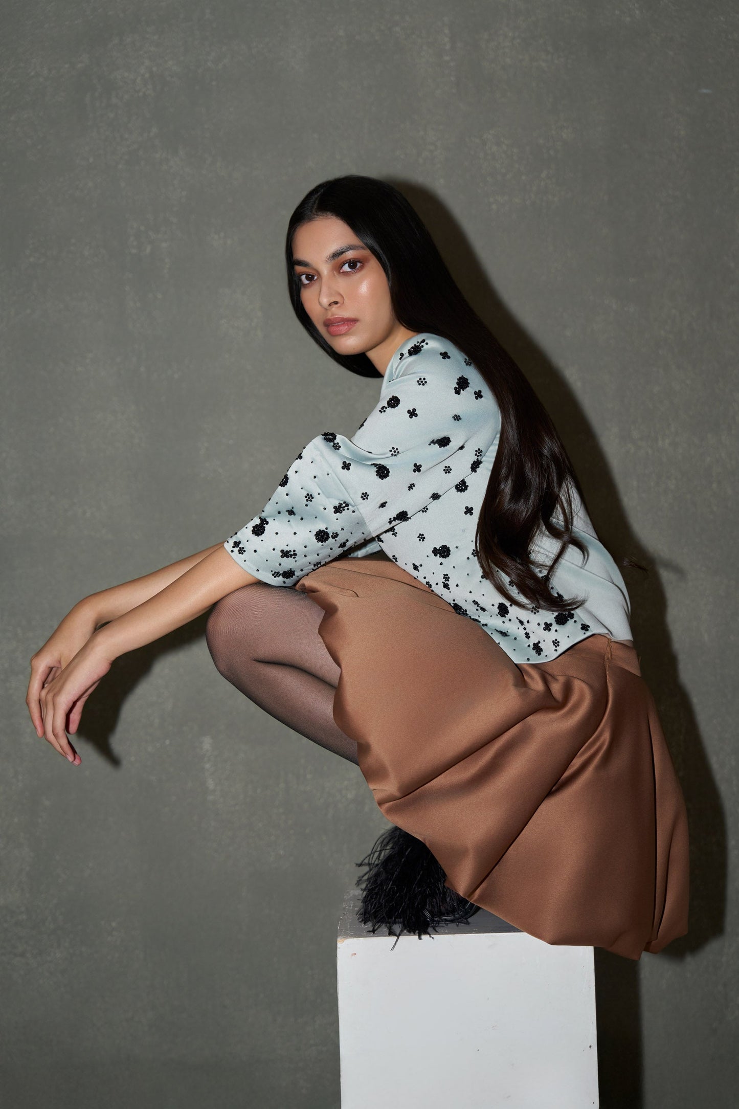 Brown Balloon Skirt