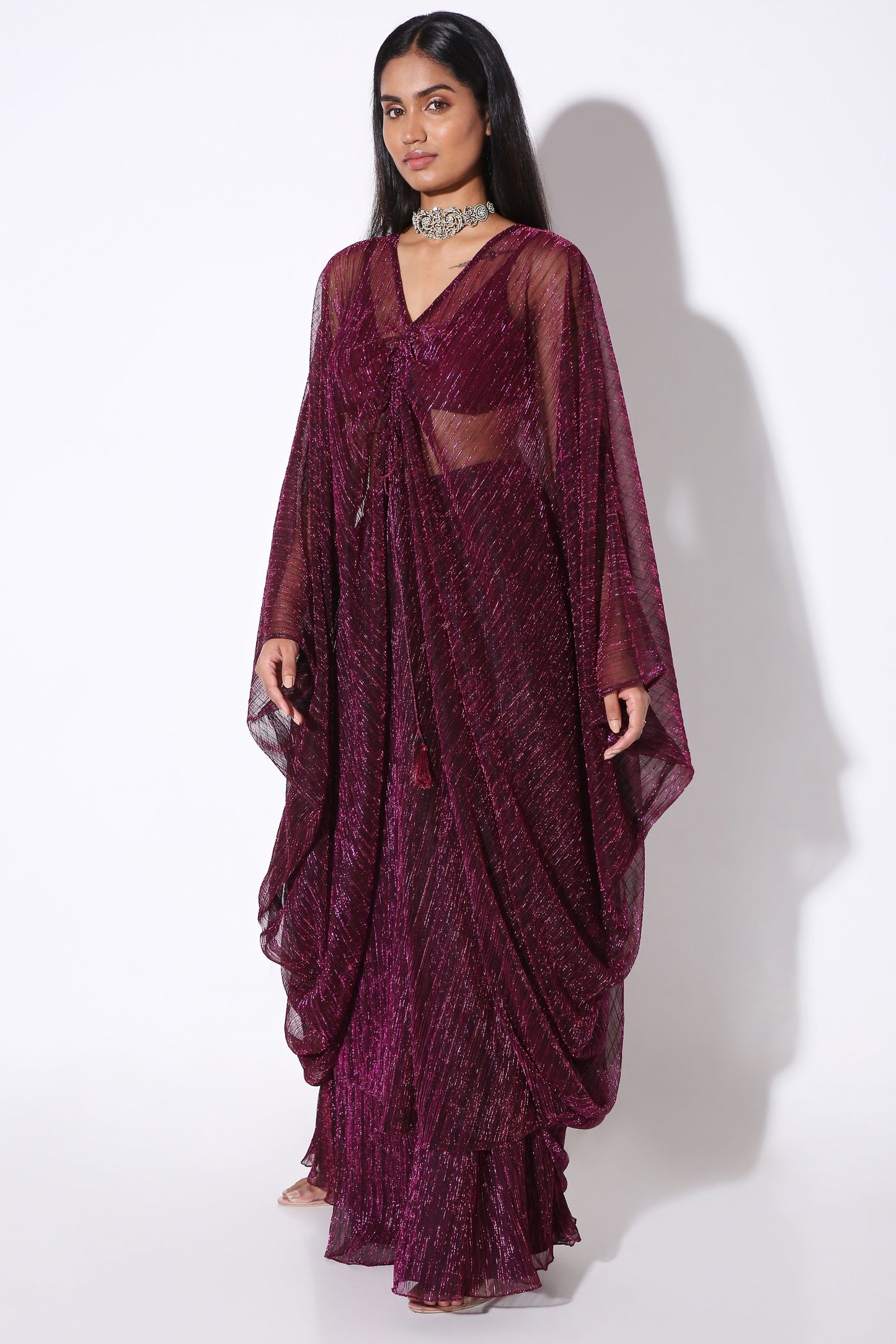 Sheer Kaftan-Kaftan - Monokrom