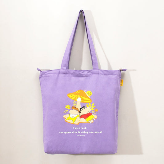 Shinchan: Let's rest Zipper Tote Bag