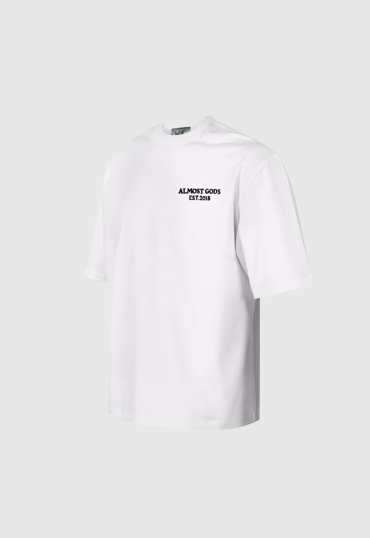 Solar Minima' Embroidered Logo Tee in White