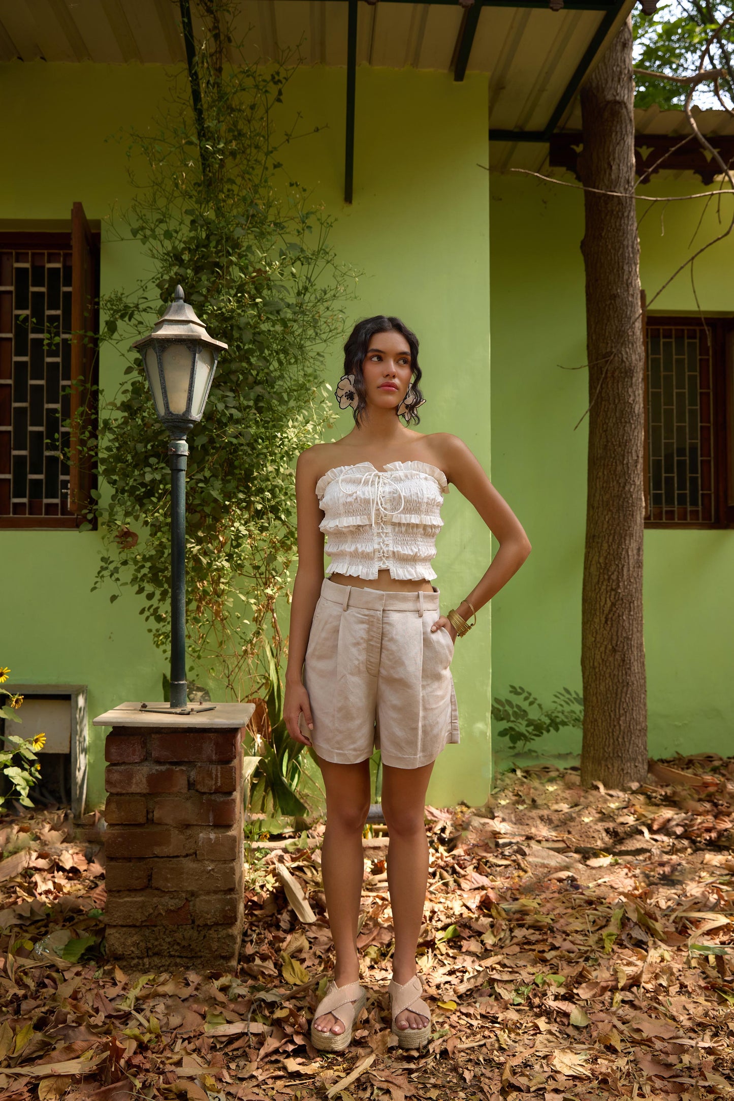 White Smocking Tube Top