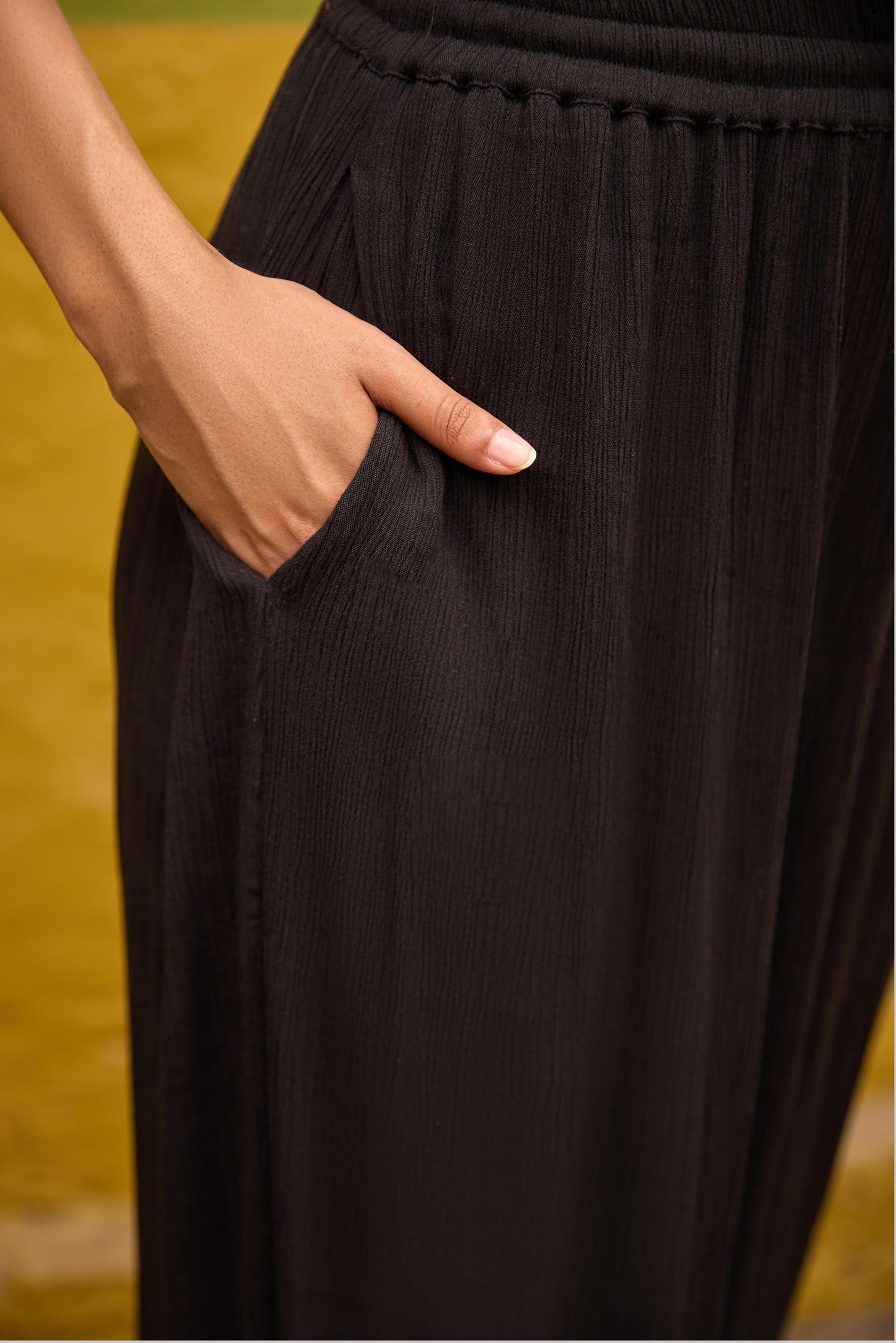 Black Halter Neck Top and Straight Trouser Set