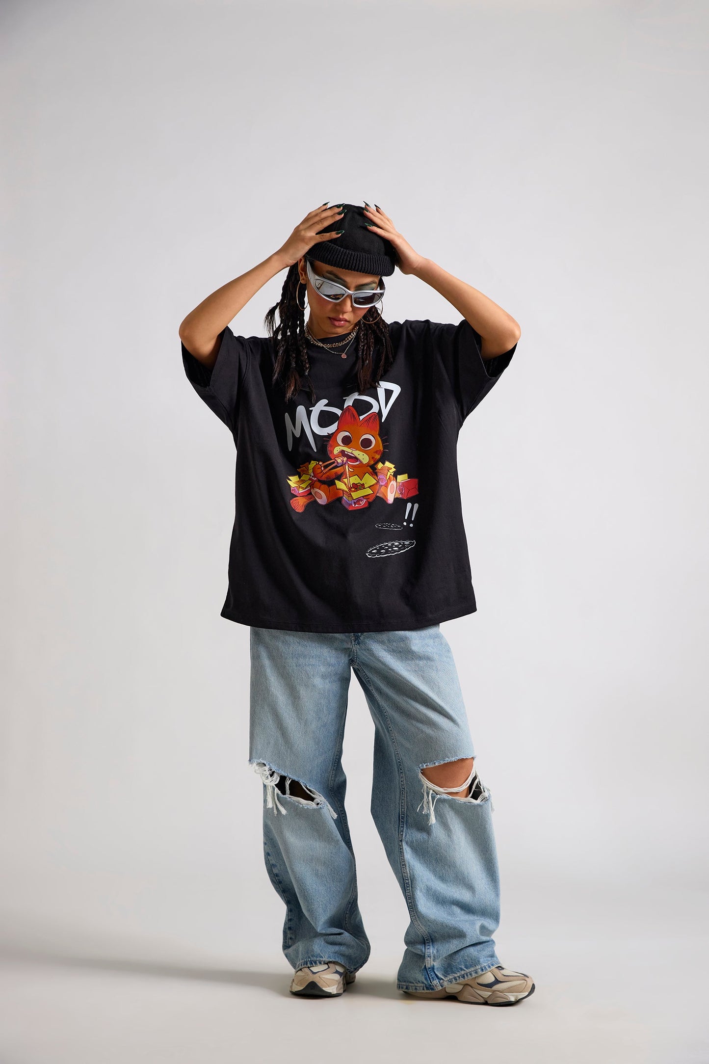 Garfield:Mood Printed Oversized T-shirt