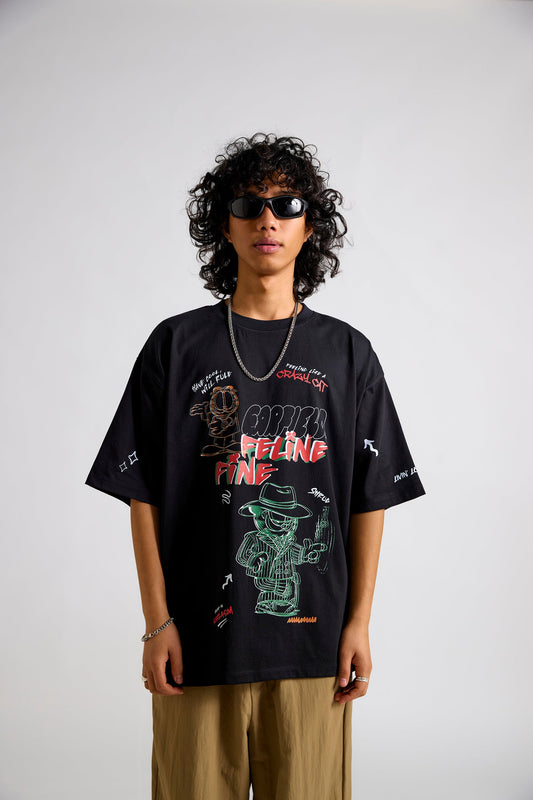 Garfield:Feeling Crazy Men's Oversized T-shirt