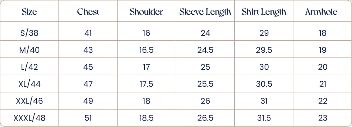 Size chart