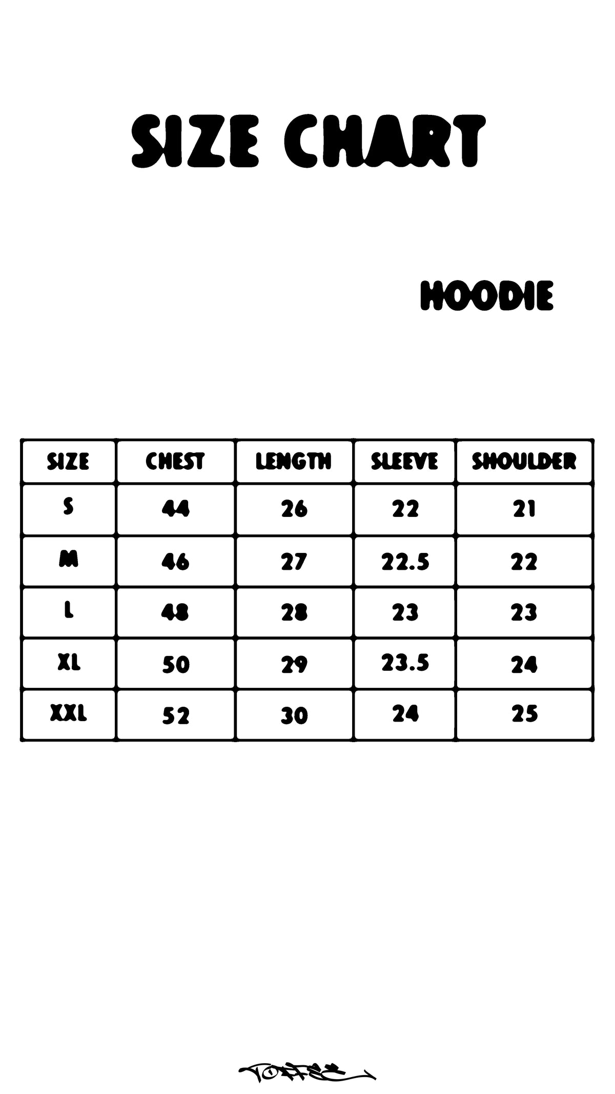 Size chart