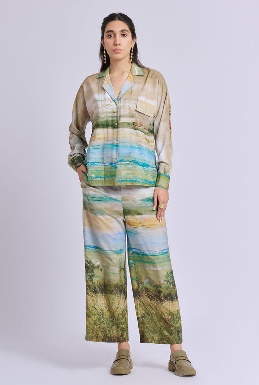 Willow Scenery Print Co-ord Set with Pants