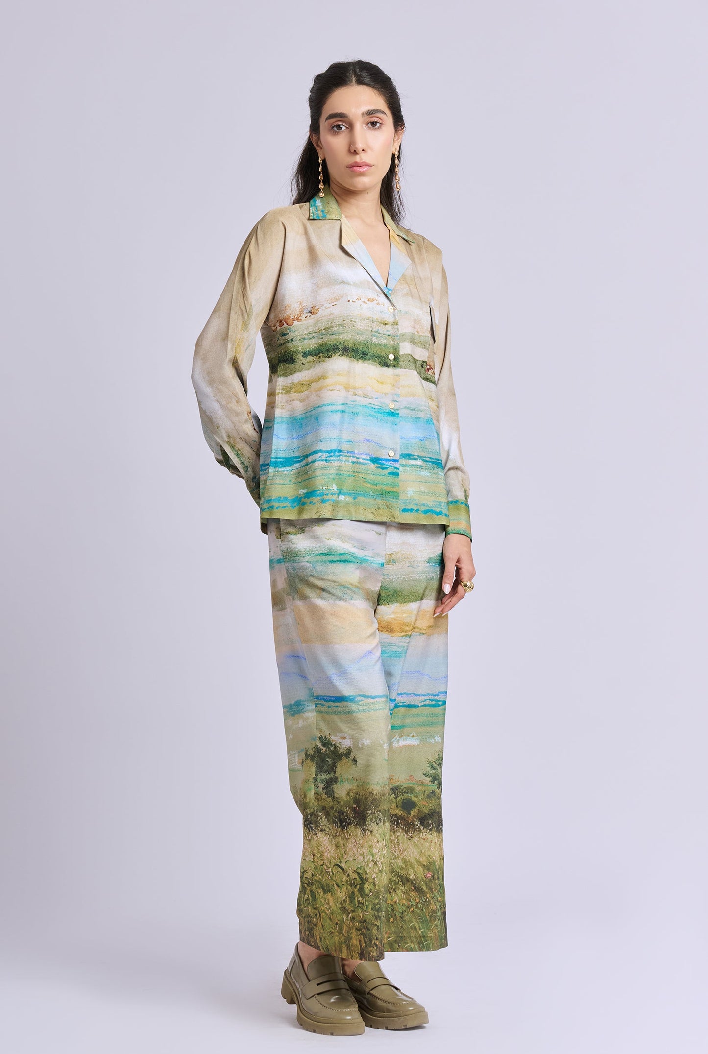 Willow Scenery Print Co-ord Set with Pants