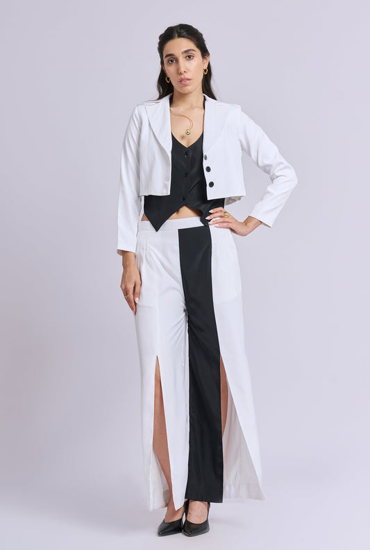 Scarlett Three Piece Black and White Blazer Co-ord Set
