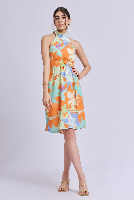 Chloe Multi Color Halter Dress