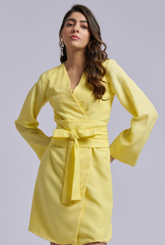 Susan Yellow Kimono Style Dress